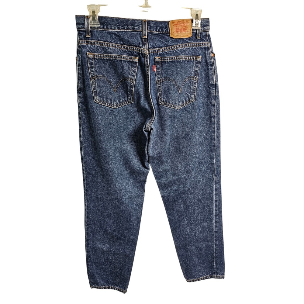 Levi's 550 Blank Red Tab Jeans Relaxed Fit Tapered Leg Medium Wash Women 14 MISS